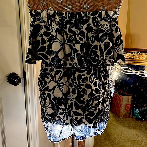 Loft outlet blue & white off the shoulder top size L - Picture 2 of 11